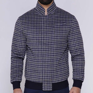 Chaqueta de Botones Personalizable del Fabricante Directo, Cuello de Piel de Lana, Manga Larga, Estilo Urbano de Invierno, Ropa para la Nieve, Alta Calidad ODM, Azul Gris - Product Image 1