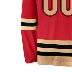 Jersey de hockey sobre hielo sublimado personalizado reversible de equipo de doble cara para jóvenes bordado de sarga vintage cosido personalizado - Product Image 6