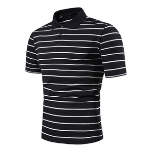 Polo à manches courtes pour hommes, poitrine, trois rayures, couleur assortie, mode, streetwear, golf, polo neuf en coton, grande taille pour hommes - Product Image 6