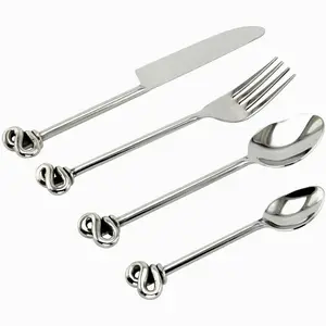 Özelleştirme Modern Forks bıçaklar kaşık sofra takımı paslanmaz çelik akşam yemeği büfe öğle yemeği kullanımı için çatal bıçak kaşık seti gümüş bitirme