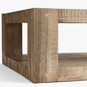 <b>Antique</b> Rustic Recycled Solid Wood Coffee Table Natural Reclaimed Wood Top from India Rectangular Workshop-Friendly Design - Product Image 4