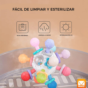 Mordedor con Sonajero, Estimulación Texturizada para Encías, Juguete para Bebés - Colores Surtidos - Product Image 4