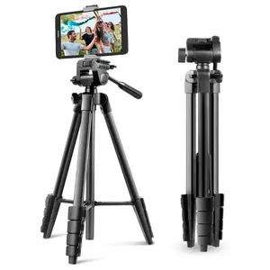 HOT UBeesize 64" Phone Tripod, Extendable iPad Tripod Stand with Remote and Phone Holder, Lightweight Camera Tripod for Selfie