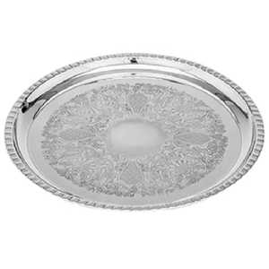 Plateau de service en acier inoxydable de haute qualité avec poignée de fleurs Passe au lave-vaisselle Cuisine design Plats de restaurant de mariage Assiettes - Product Image 2