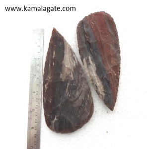 Ágata India hecha a mano 3 pulgadas ágata jaspe bifaces piedras preciosas puntas de flecha estilo mascota para recuerdos - Product Image 6