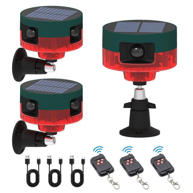 2025 New Arrival Wireless IP67 Waterproof Outdoor Motion Detector Solar Voice Alarm Lights Animal Outdoor Motion Sensor