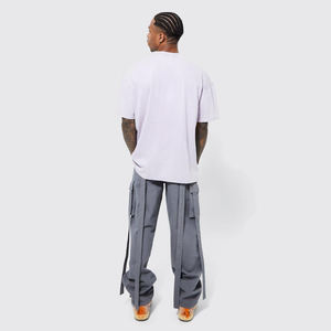 Camiseta de 100% algodón lavado ácido para hombre, ropa de calle informal de verano, camiseta desgastada personalizable de Hip Hop Vintage de gran tamaño - Product Image 3