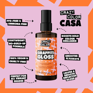 Spray de Brillo para Cabello Crazy Color Graffiti, Realza los Colores Vívidos, Suaviza y Controla el Frizz - Product Image 3