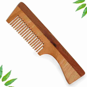 Ayurvedic Eco-Friendly Handmade Neem <b>Wood</b> <b>Comb</b> Wide Tooth Anti-Dandruff & Hair Fall Relief - Product Image 5