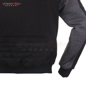 Heavy Duty Winter Fleece <b>Hoodie</b> <b>for</b> Men with <b>Biker</b> Look Windproof Front Panel Flame-Retardant Customizable - Product Image 5