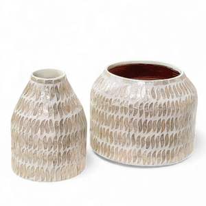 Juego de Jarrones de Nácar Natural al por Mayor, Porta Flores Artesanales para Interiores Contemporáneos de Vietnam - Product Image 5