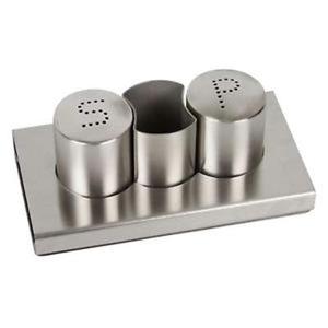 Ensemble de salière et poivrière moderne-Petit acier inoxydable avec support - Product Image 6