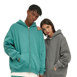 Sweat-shirts à capuche d'hiver à épaules tombantes lavés sur mesure, fabrication directe d'usine, sweat-shirt unisexe à col rond, tissu lourd surdimensionné, vente en gros - Product Image 4