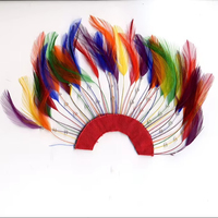 Arc-en-ciel coq plume plaque noire pour chapellerie chapeau Costume mariage mariée décor mode cheveux Fascinator accessoire artisanat bricolage