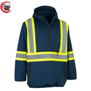 Sudadera con capucha Hi Vis de alta calidad Trabajador DE LA CONSTRUCCIÓN Hi Vis Sudadera con capucha reflectante de manga larga para hombres - Product Image 1