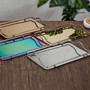 Plateau de service moderne en acier inoxydable avec poignées en finition brossée pour des solutions de restauration uniques - Product Image 2