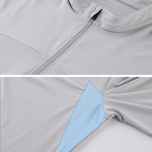 Camisa de gimnasio informal para hombre, camisas deportivas transpirables de manga larga con cremallera, compresión elástica Para comodidad, camiseta de longitud larga OEM - Product Image 4