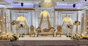 Ensemble de scène de mariage en cristal Scène de mariage asiatique en fibre de cristal Scène de mariage indien en fibre - Product Image 6