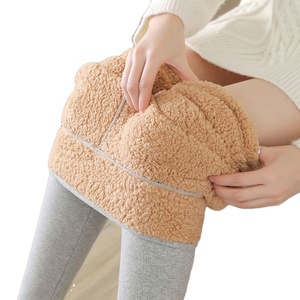 Pantalon de jogging décontracté pour femme, taille haute, hiver, couleur unie, léger, en molleton français, coupe-vent, élastique, jambes chaudes, vêtements d'extérieur - Product Image 4