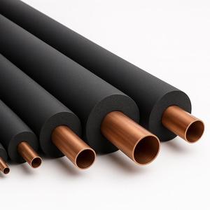 Kit de 19 tubes d'isolation CVC, diamètre 1 5/8 po, épaisseur 1/2 po, longueur 1,83 m, noir, en mousse élastomère NBR/PVC, ignifuge et résistant à la fumée - Product Image 3