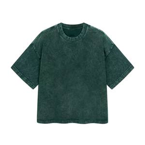 Camiseta personalizada unisex vintage al por mayor lavada de lujo de alta calidad de talla grande sobre tamaño lavado ácido logotipo personalizado 100% algodón para hombre - Product Image 2