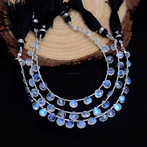 Piedra lunar arcoíris Natural facetada en forma de pera 6 pulgadas 5x5 a 8x7 MM cuentas de piedras preciosas hebra para hacer collar de joyería - Product Image 3