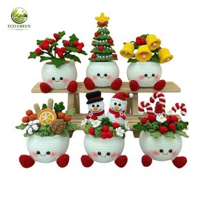 Macetas Decorativas Navideñas de Fieltro No Tejido Hechas a Mano, Redondas, para Interiores, Adorno para Sala de Estar, Decoración Navideña - Product Image 1