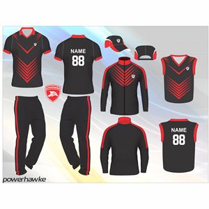 Ensemble de vêtements de sport de cricket magnifiquement conçu avec un nom d'équipe personnalisé et un logo de designer coloré pour les garçons adultes - Product Image 3