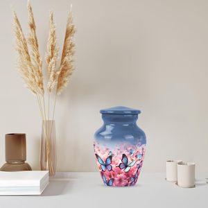 โกศโลหะลายดอกไม้สำหรับขี้เถ้าขี้เถ้าของผู้หญิงโกศขนาดเล็กสำหรับผู้ใหญ่เพศชายขนาดเล็กสำหรับมนุษย์ขี้เถ้า - Product Image 3