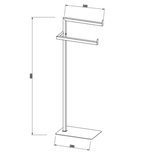 Porte-serviettes de salle de bain sur pied avec cadre chromé et 2 bras pour vos ensembles de salle de bain modernes - Product Image 4