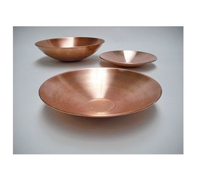 Cobre brillante redondo de diseñador en el interior, decoración del hogar de alta calidad, juego grande de 3 cuencos redondos cónicos para servir - Product Image 3