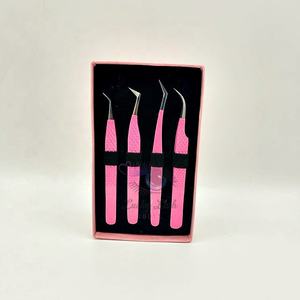 Pincettes d'extension de cils professionnelles en acier inoxydable avec logo personnalisé, pointes incurvées à 45 degrés et à 90 degrés, argent durable - Product Image 4