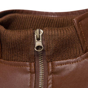 Veste en cuir de luxe pour homme avec col montant et logo personnalisé, meilleure vente de veste d'hiver pour homme - Product Image 3