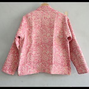 Chaqueta Acolchada de Algodón para Mujer, Estilo Indio, Hecha a Mano, con Estampado Floral Bohemio, Ecológica, Reversible, para Invierno - Product Image 4