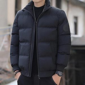 Chaqueta acolchada informal de estilo callejero para hombre, chaqueta gruesa y ligera de algodón con relleno y cuello levantado, cremallera, ropa informal de lana cálida para invierno - Product Image 3