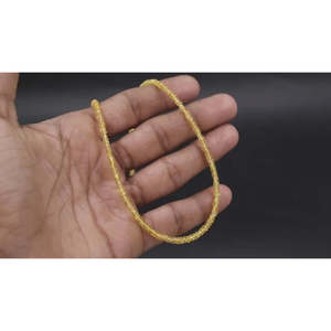 Collier fin en argent sterling 925 avec perles de saphir jaune facettées de 2,5 à 3,5 mm - Product Image 5