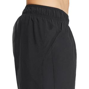 Pantalones cortos de gimnasio elásticos impermeables negros para hombre, venta al por mayor, estampado liso, cintura elástica, ropa deportiva, patrón sólido, tarifas baratas - Product Image 5
