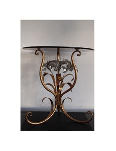 โต๊ะกาแฟอลูมิเนียมลายดอกไม้ที่ทันสมัยพร้อมฐานกลีบดอกศิลปะและกระจกด้านบนที่ทนทานเหมาะสำหรับนักออกแบบอพาร์ทเมนท์ - Product Image 5