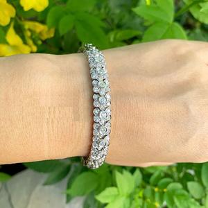 Sonia Bitton Bracelet manchette en argent sterling 925 pour femme 3.08ct Moissanite Diamant Style Hip Hop Bijoux de mode - Product Image 5