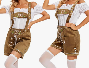 Dernier design Lederhosen Wear Shorts bavarois pour femmes Damen Trachten Oktoberfest Shorts pour femmes - Product Image 6