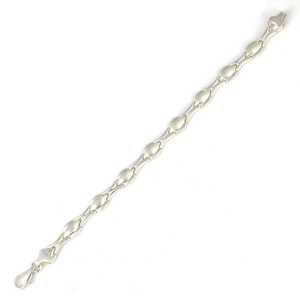 925 Sterling Silver Almond Shape Pressed Bracelet Rhodium Plated Diamond Pearl Zircon Religious Style Charm Religious Gift - Product Image 2
