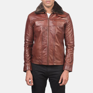 Veste en peau de mouton, structure confortable, texture douce, logo personnalisé, idéale pour la mode masculine, les tenues d'hiver et le port quotidien - Product Image 1