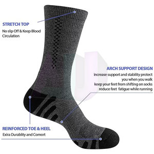 Comfortable Breathable Sweat-Absorbent Spandex/Polyester <b>Training</b> Wear Sports <b>Socks</b> for Fitness Workout Basketball Long Time Use - Product Image 3