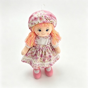 customized Soft Cloth Girl <b>Doll</b>,Pink Floral Rag <b>Doll</b>,Handmade Fabric Plush <b>Doll</b> - Product Image 1