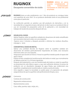 RUGINOX décapant de rouille en bouteille 750 ml. (Faren 735001SPPT) - Product Image 2