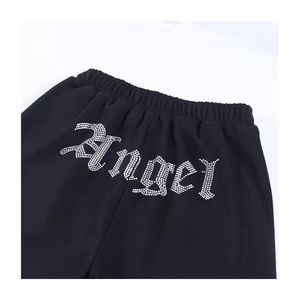 Pantalones de chándal informales para hombre personalizados al mejor precio con diamantes de imitación patrón recto de cintura media que ofrece servicio OEM - Product Image 2