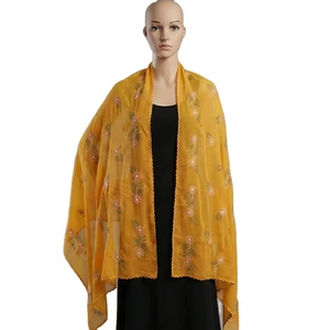 Lot de 12 Hijabs Chiffon AHE pour Femmes Africaines Musulmanes, Broderie Florale, Strass, Respirant, Qualité Supérieure, Idéal Été Extérieur - Product Image 1