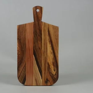 Planche à découper en bambou pour la cuisine avec poignée, plateau en bois pour fruits et aliments, idéal pour couper le steak et le pain - Product Image 1