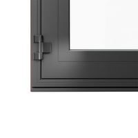 Porte en aluminium Huasin ODM, norme américaine 2025, moderne, extérieure, drainage dissimulé, finition bois personnalisée, résistance à la pression du vent