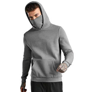 <b>Top</b> Quality Vintage Boxy Fit Hoodie With Balaclava Style Hood Custom Logo <b>Cropped</b> Pullover Hoodie for <b>Men</b> in Stock OEM Service - Product Image 4